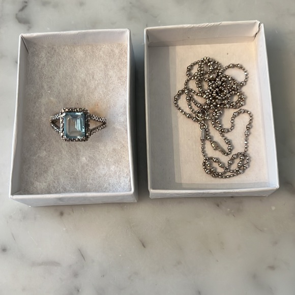 Aqua marine birthstone ring size 8 - Picture 6 of 7